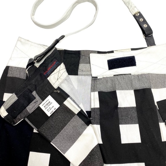 CUSTO Barcelona Leather Suspender Gingham Mini Skirt Black with White Size M New - Picture 5 of 10